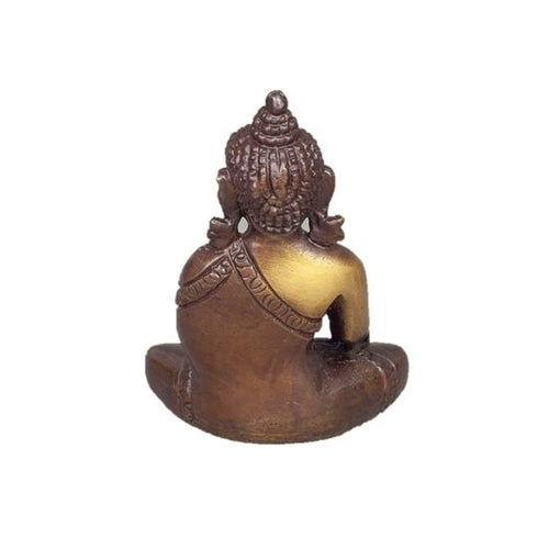 Sitting Buddha in Meditation Pose two-tone color in Brass