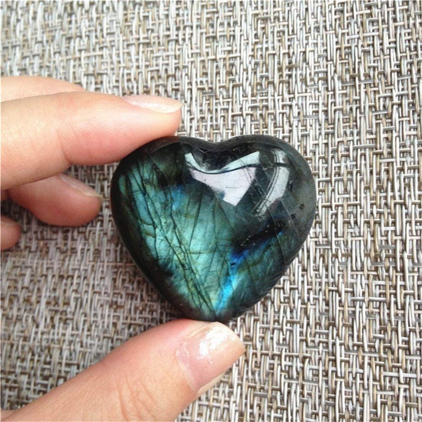 Crystal Labradorite Palm Stone Healing Quartz Gemstone