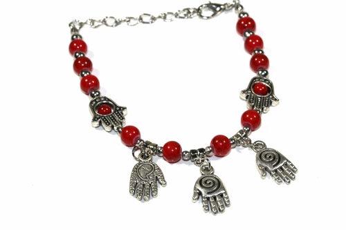 Hand Of Fatima Beaded Charm Bracelet