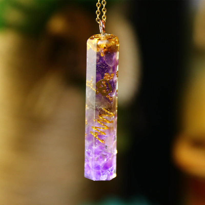 Download main imagesDownload variant imagesDownload description imagesAURA REIKI Orgonite Energy Pendant Transfer Natural Crystal Sweater Chain Men And Women Necklace Bring Lucky Healing Wicca