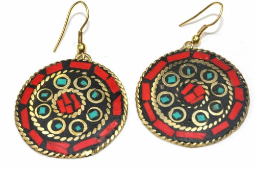 Mosaic Round Earrings