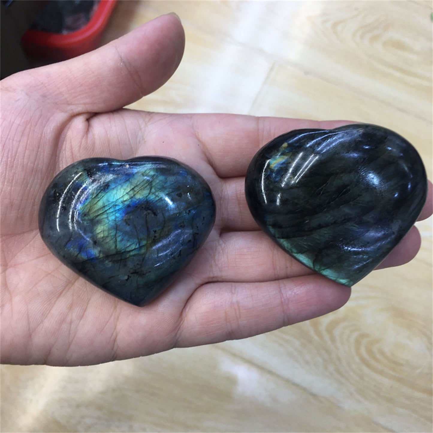 Crystal Labradorite Palm Stone Healing Quartz Gemstone