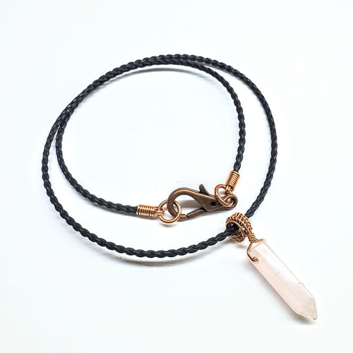 Vegan Friendly Wire Wrapped Pointed Crystal Necklace